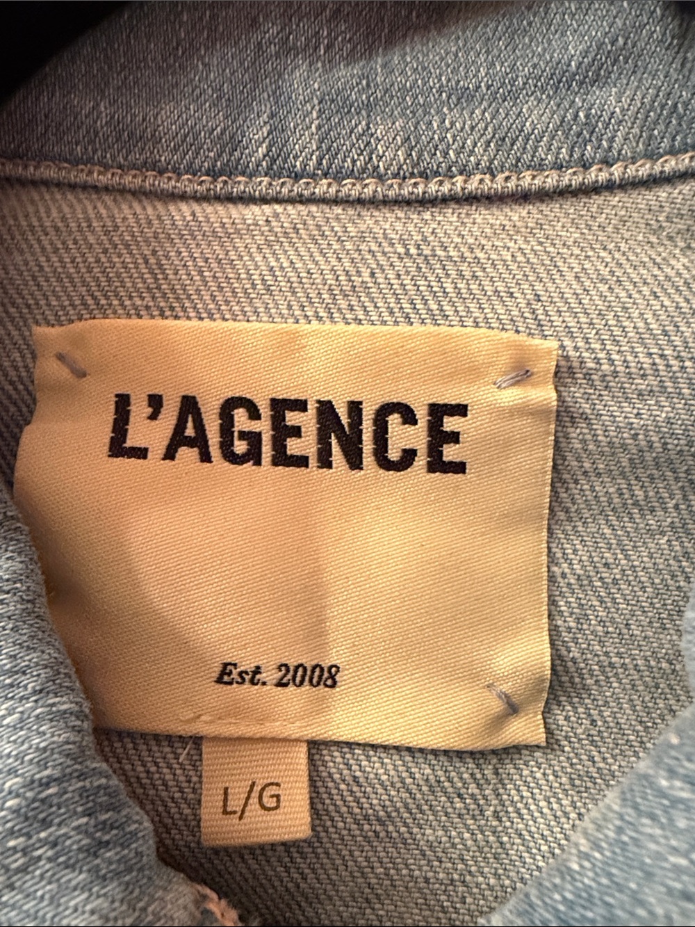 L'AGENCE Light Wash Denim Jean Jacket - Picture 2 of 5
